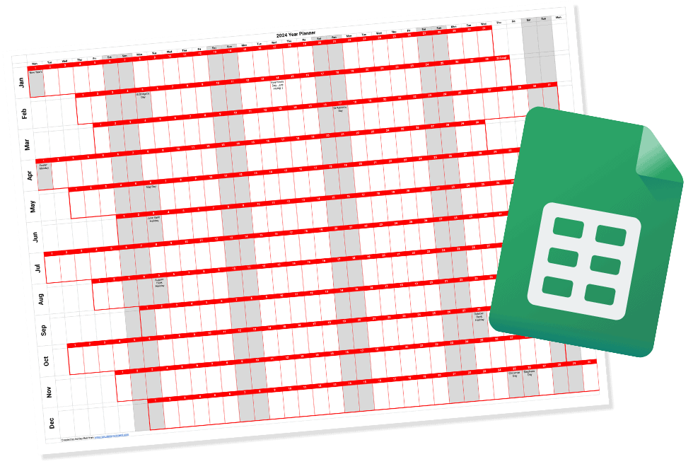 Free year planner template nexus continuous improvement