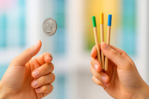 Use Zoho Cliq to simulate flipping a coin or pulling a short straw